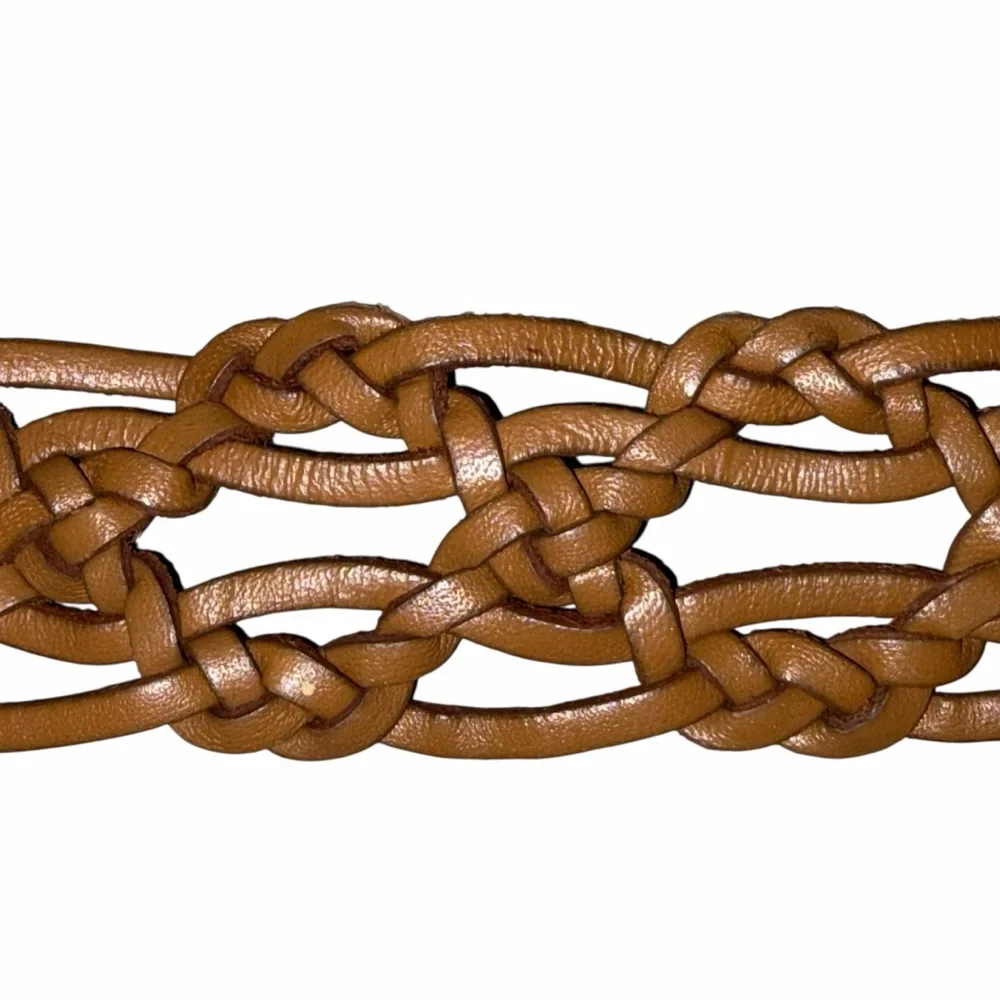NEW Fossil Camel Brown Woven Multi Weave Leather Belt size Small